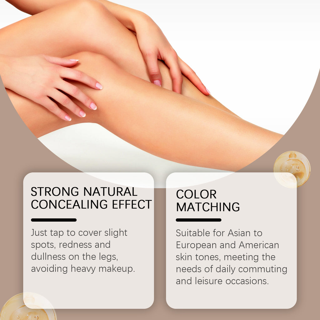 eprolo OceAura Leg Skin Tone Foundation and Summer Beach Bronzer with wheat skin tone enhancement, natural outdoor look