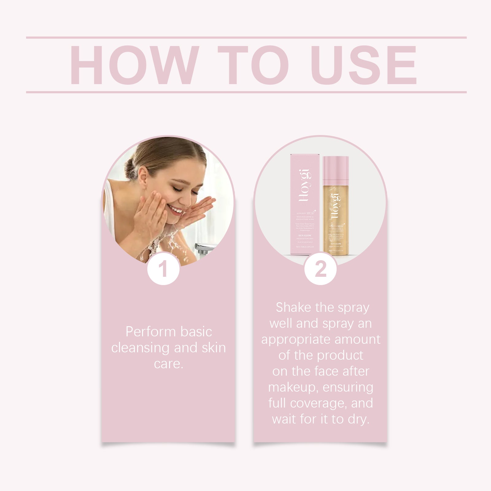Eprolo Hoygi moisturizing protection spray bottle with transparent mist for oil control, matte finish, and long-lasting anti-rub protection.
