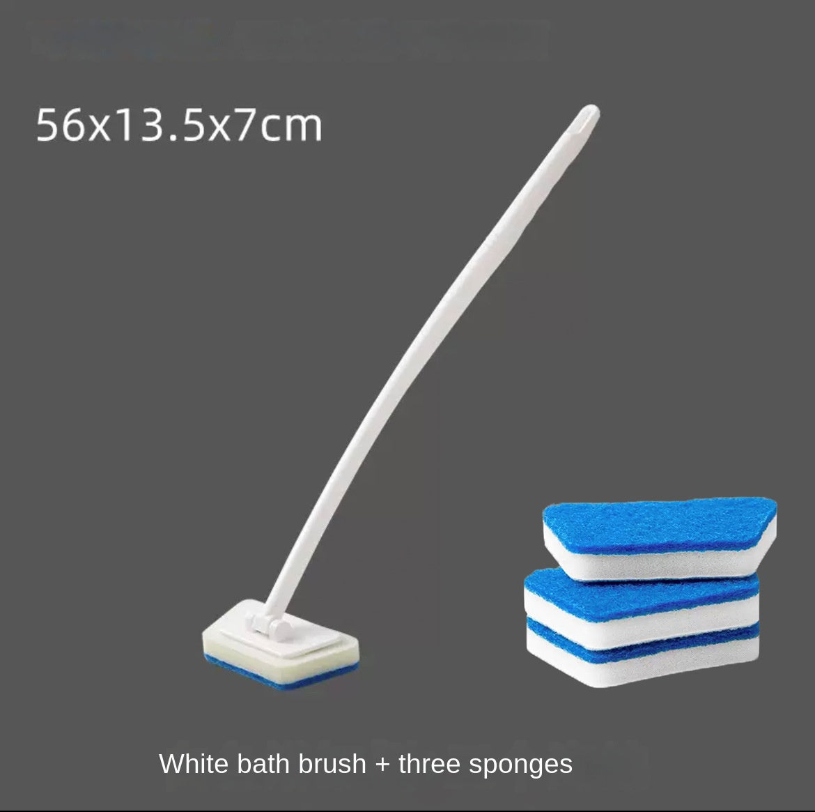 Eprolo detachable long-handle sponge cleaning scrub brush with ergonomic grip and durable bristles for tough cleaning tasks