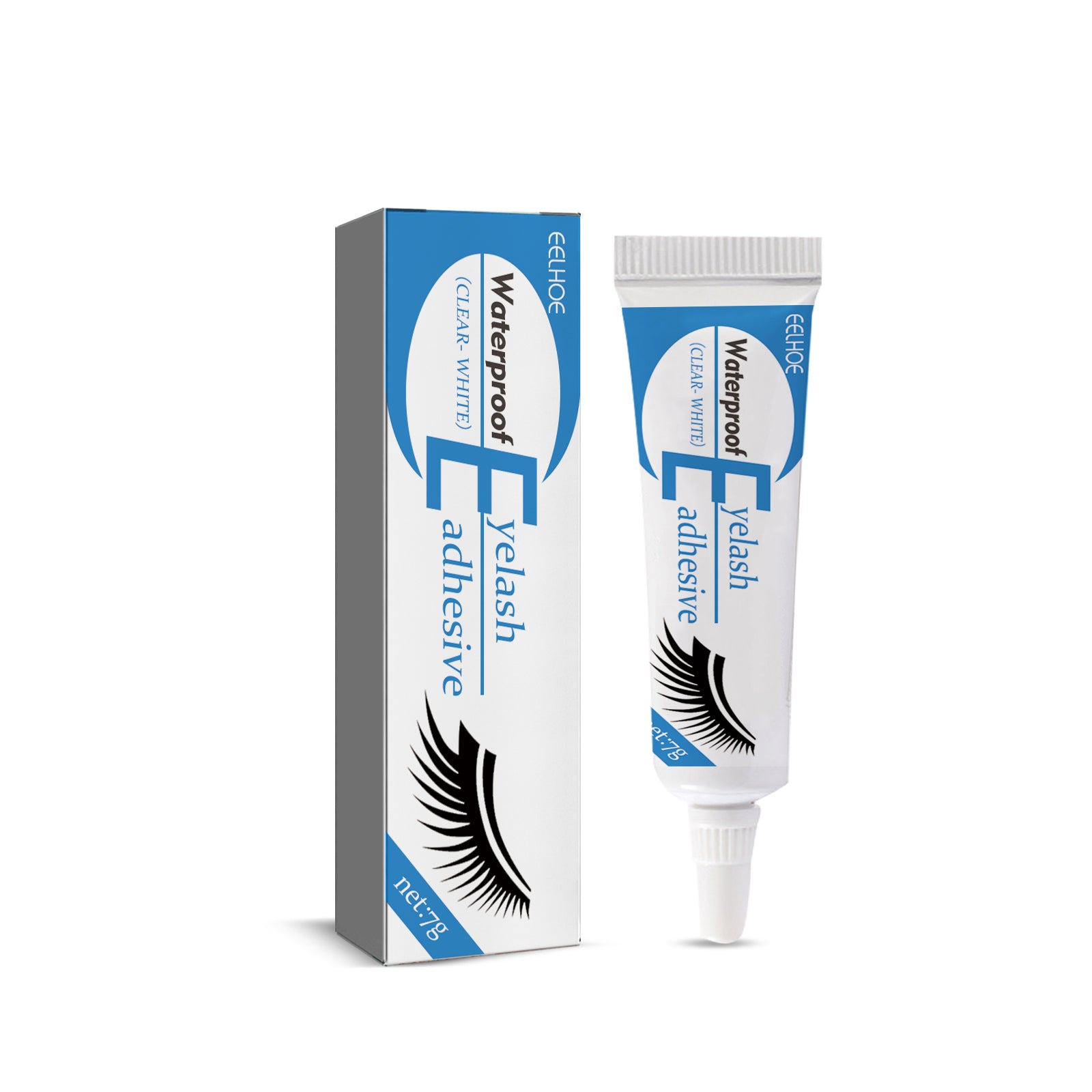EELHOE false eyelash glue by eprolo, lightweight self-adhesive eyelash adhesive, gentle and non-irritating, shown on a white background.