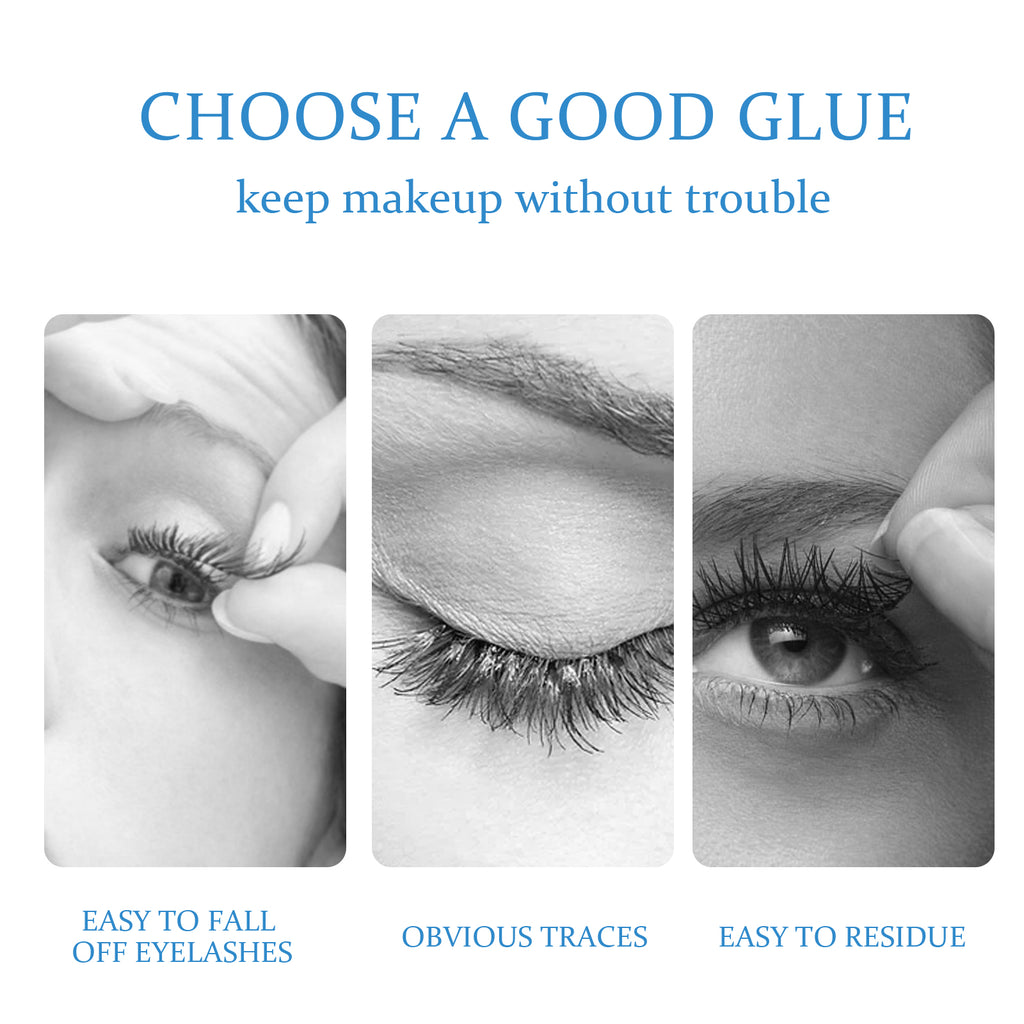 EELHOE false eyelash glue by eprolo, lightweight and self-adhesive, gentle, non-irritating eyelash glue for natural-looking lashes.