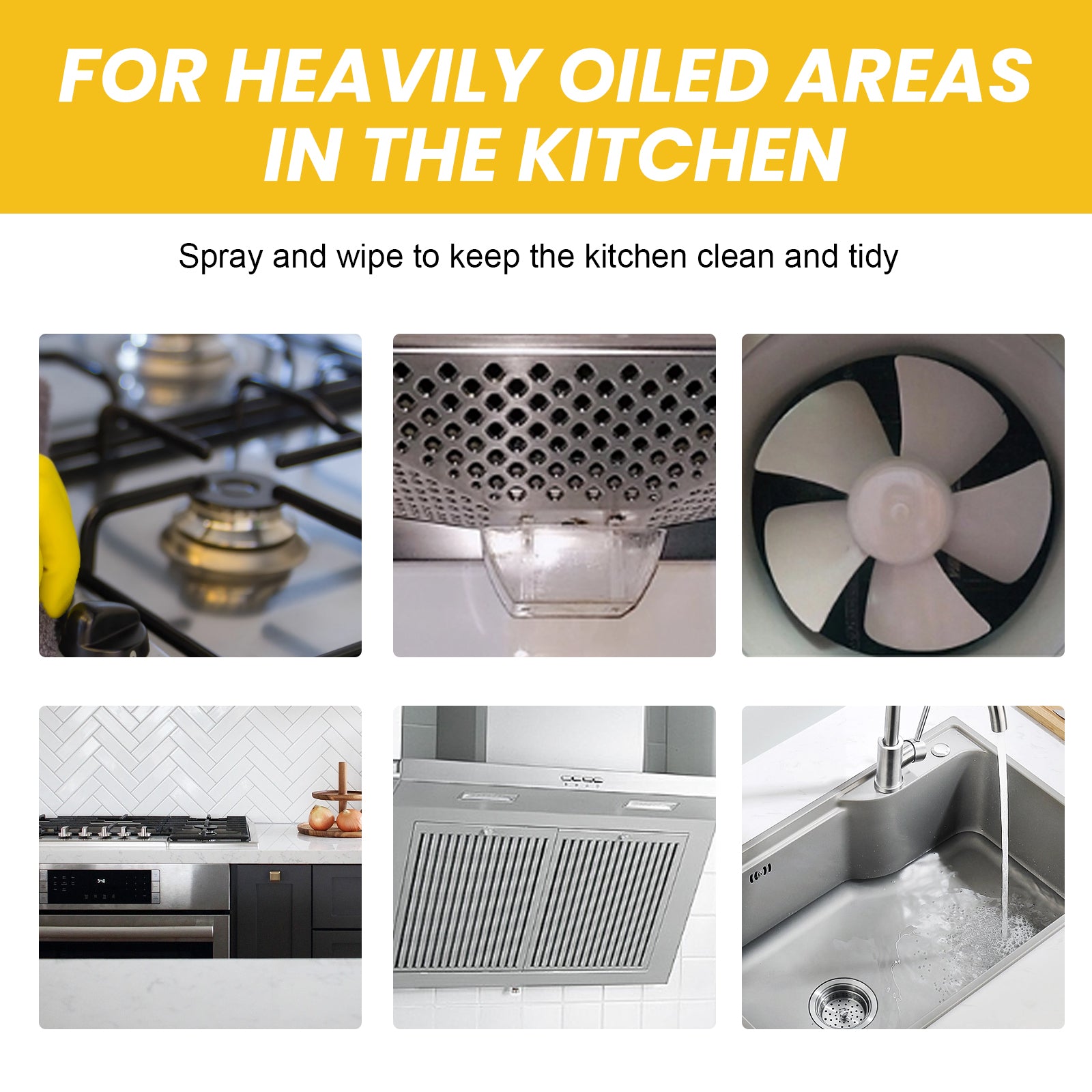 Eprolo oil cleaning agent for kitchen range hoods, heavy oil removal and household decontamination, in a spray bottle