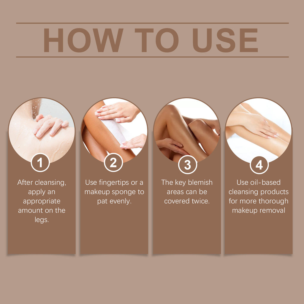 eprolo OceAura Leg Skin Tone Foundation and Summer Beach Bronzer with wheat skin tone enhancement on smooth skin