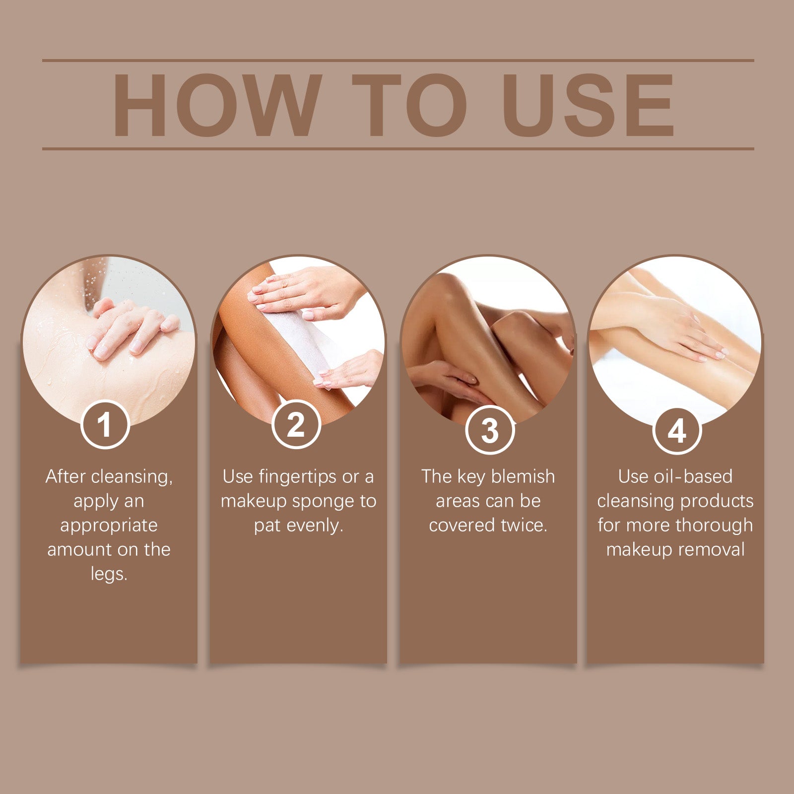 eprolo OceAura Leg Skin Tone Foundation and Summer Beach Bronzer with wheat skin tone enhancement on smooth skin
