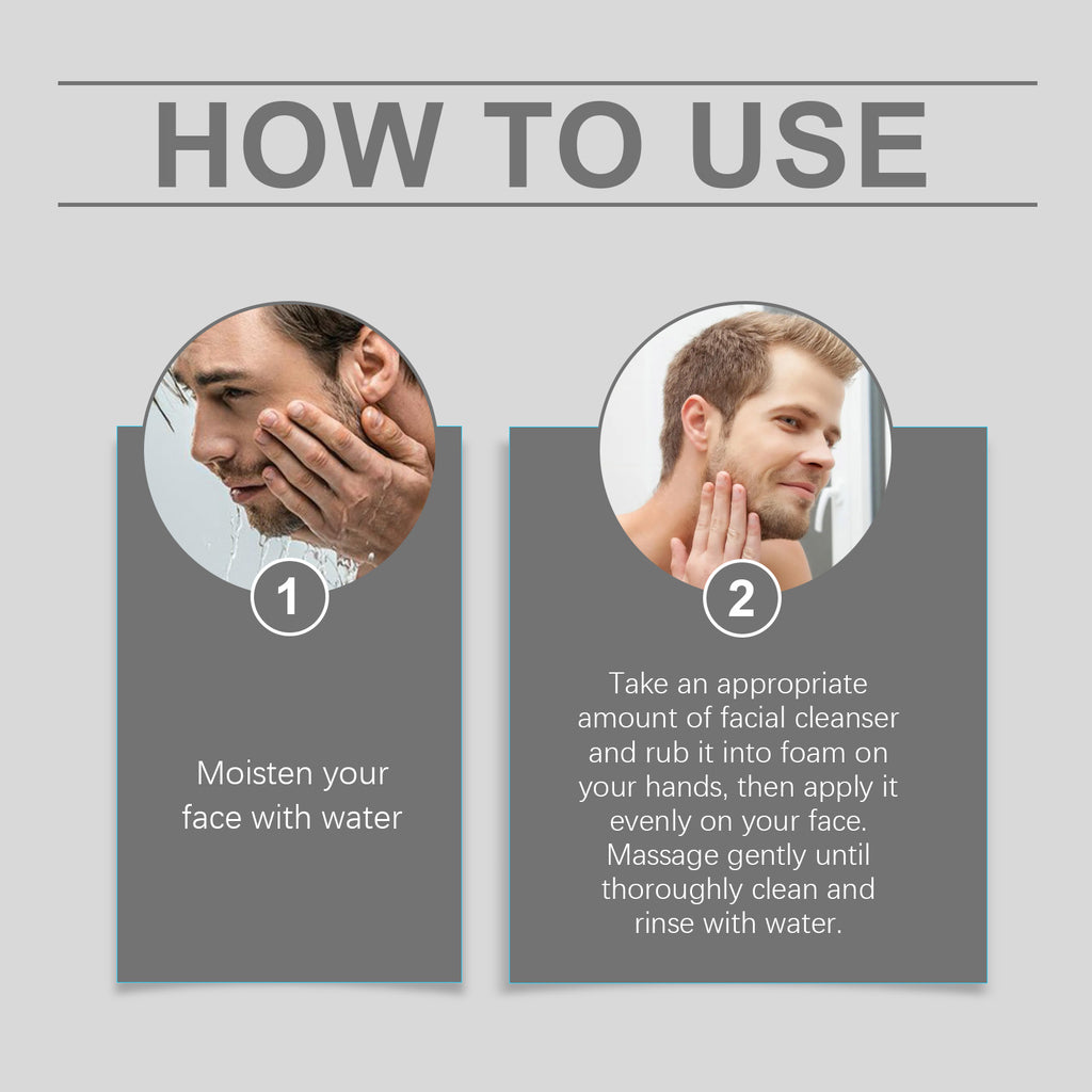 East Moon men's facial cleanser by eprolo, moisturizing foam deep cleans skin without tightness, gentle and hydrating.