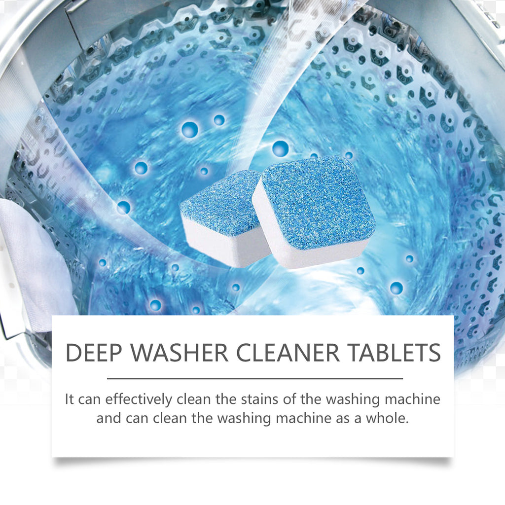 Eprolo washing machine cleaning effervescent sheet dissolving inside a washing machine, removes dirt and odors from the cylinder.