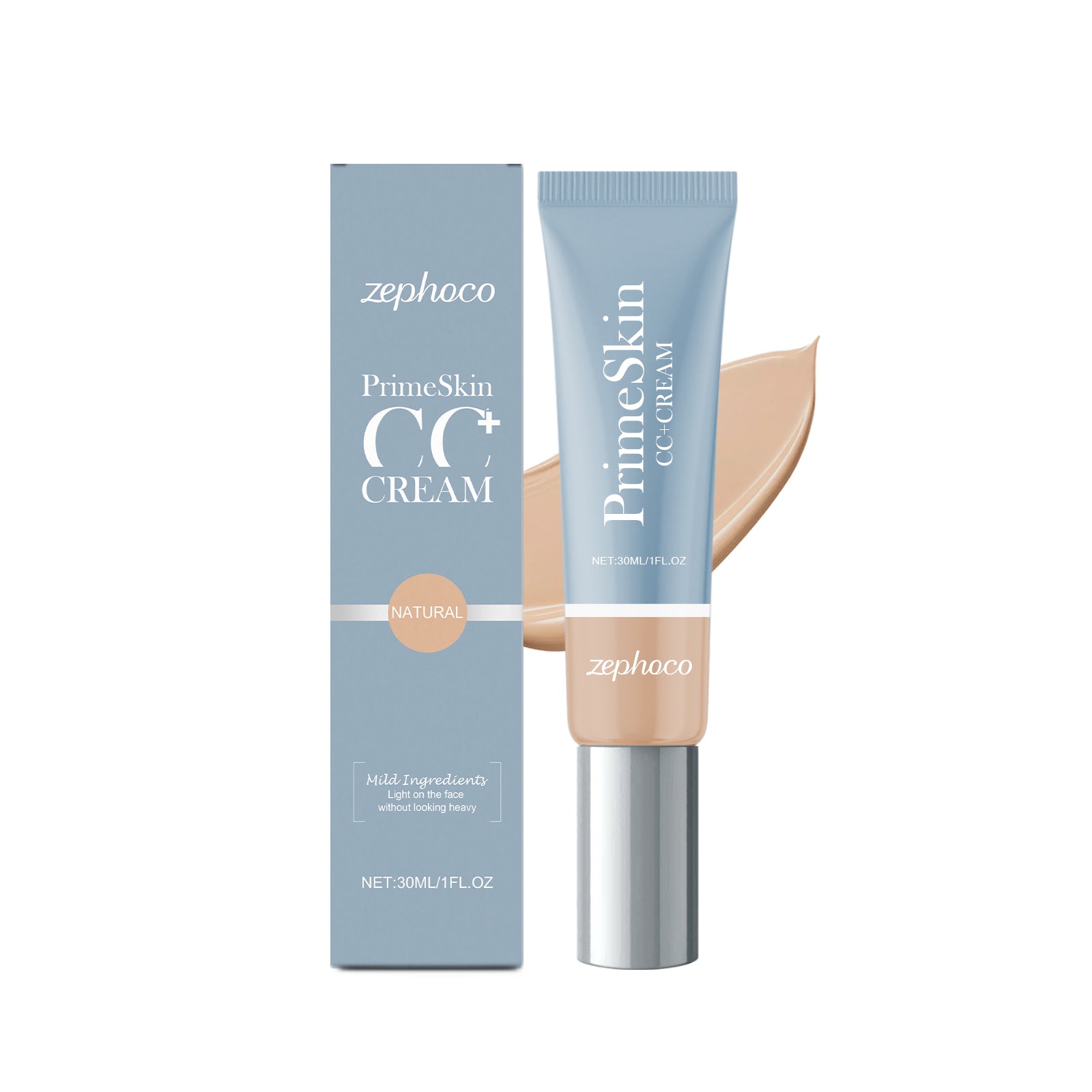 eprolo Zephoco Nourishing Light Liquid Foundation with brightening, hydrating, and non-sticking powder for natural makeup.
