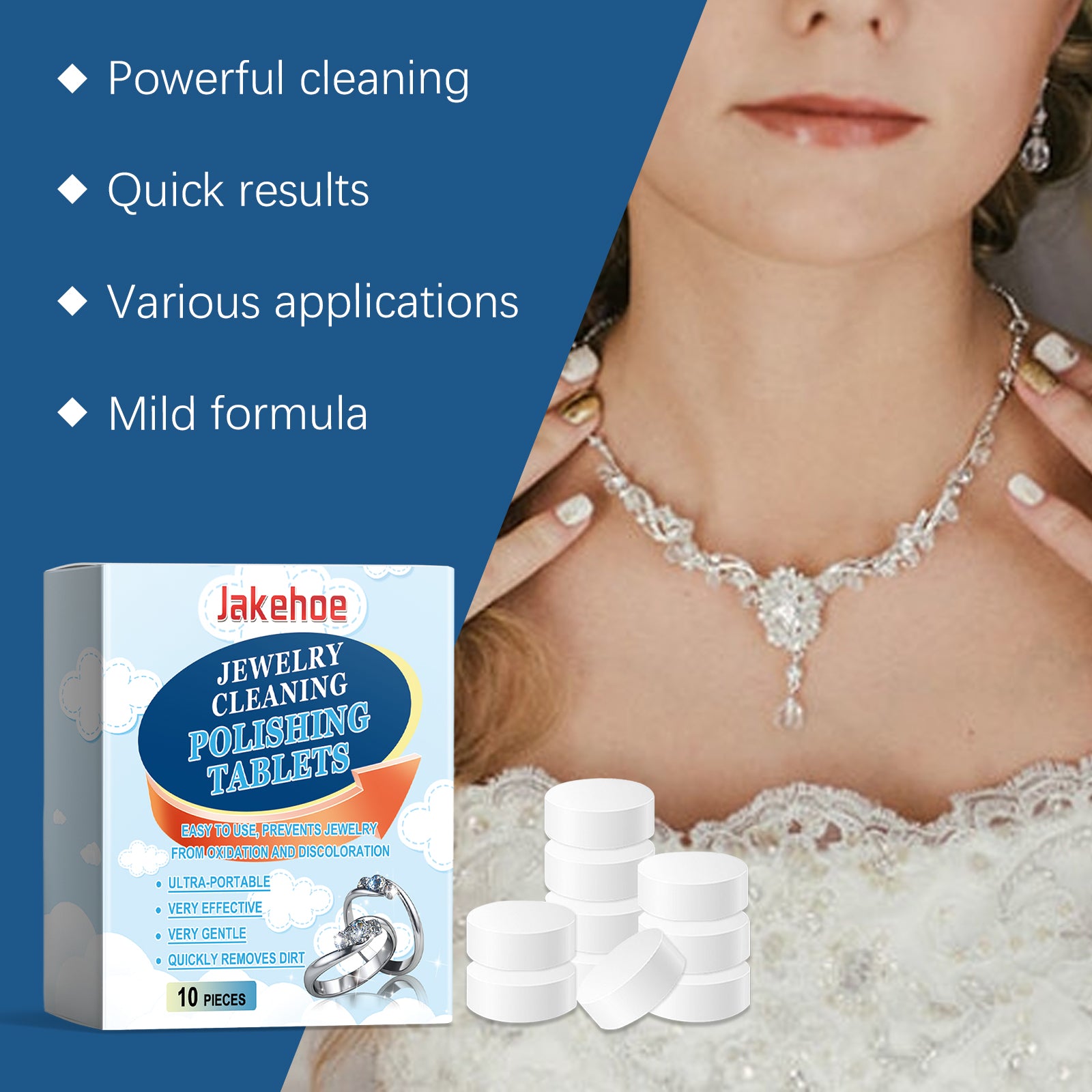 eprolo jewelry cleaning effervescent tablet for decontamination of rings, bracelets, and jewelry in a compact, easy-to-use form