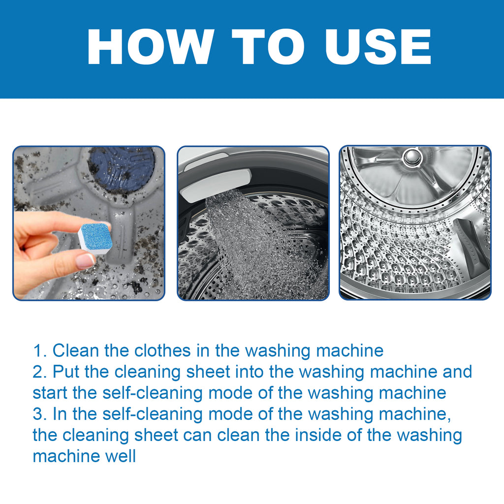 eprolo washing machine deep cleaning tablets for drum and laundry tank, odor removal and dirt cleaning sheets in the image