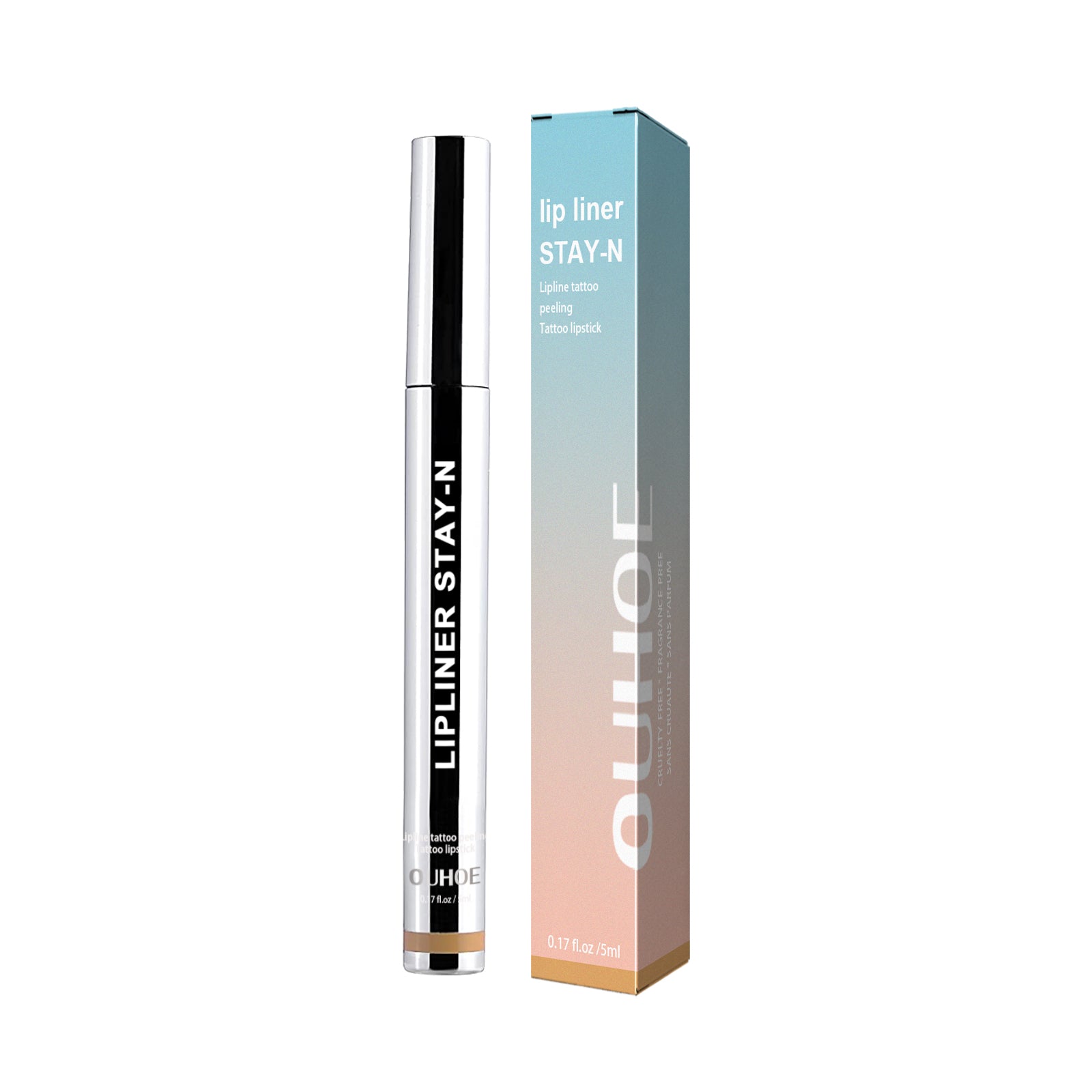 eprolo OUHOE light brown stripping lip liner enhancing lip lines and defining lip color without smudging, natural makeup look