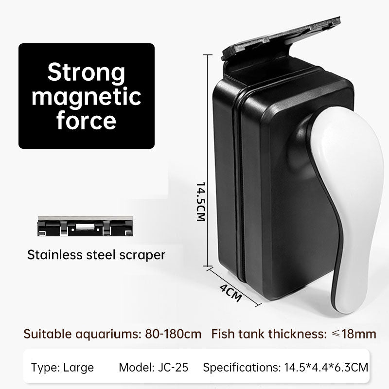 eprolo magnetic aquarium cleaner with floating algae scraper brush and non-slip handle for small to large fish tanks