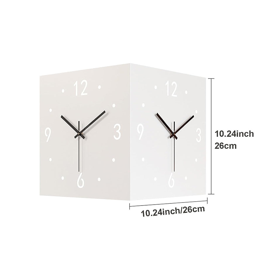 Eprolo Nordic dual-glow corner wall clock with silent LED display, modern minimalist design for living room or bedroom decor