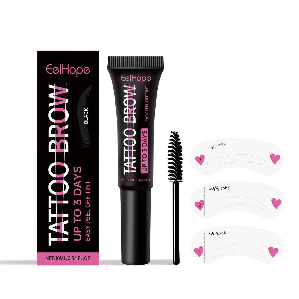 Eelhope eyebrow gel by eprolo with natural color, moisturizing formula, and nourishing eyebrow care in a clear tube with brush applicator.