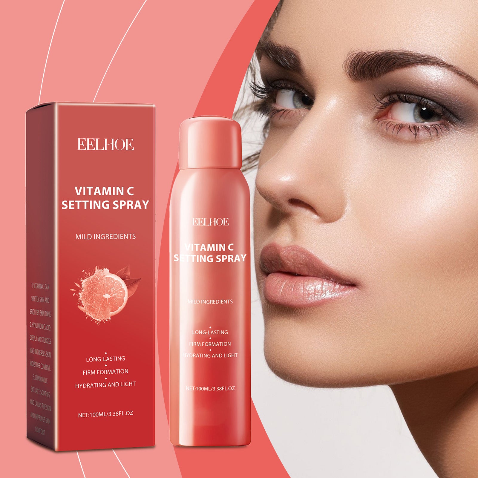 EELHOE moisturizing setting spray by eprolo, lightweight hydrating makeup holding spray with refreshing, breathable formula.