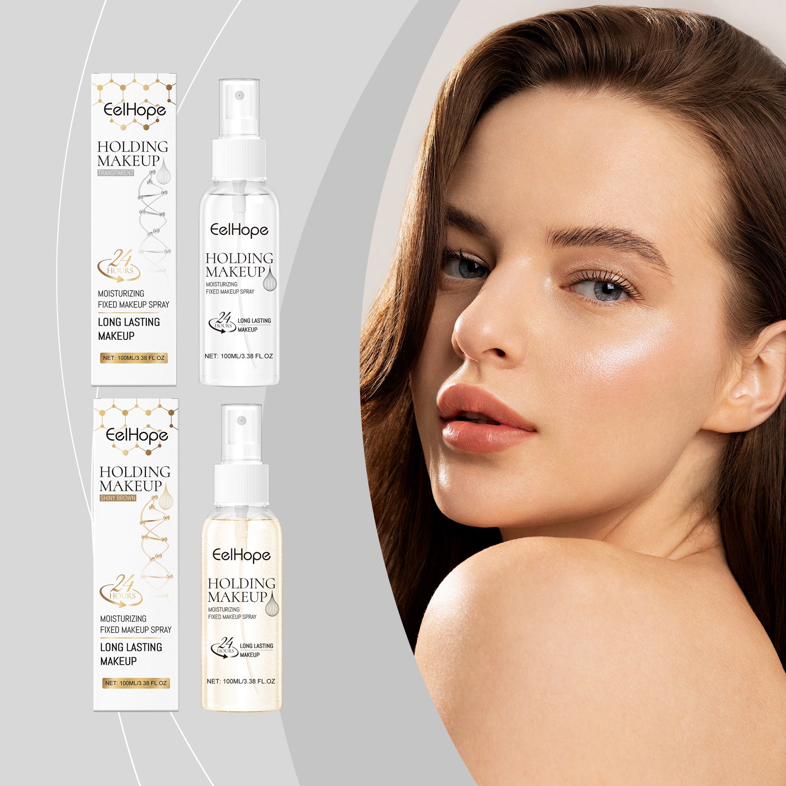 Eelhope setting spray by eprolo, hydrating and refreshing makeup setting spray with a clear, long-lasting, lightweight mist.