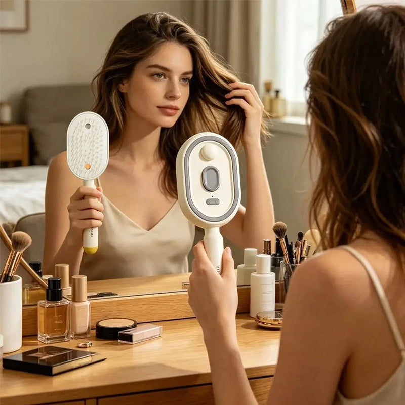 eprolo electric steam hair brush with mist, ionic straightening comb for smooth, shiny hair and reduced breakage.