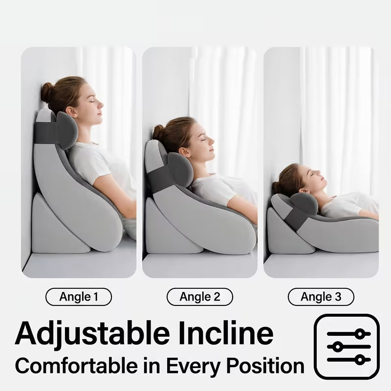 Large memory foam reading pillow by eprolo with adjustable backrest, ideal for gaming, TV, work, and relaxation.