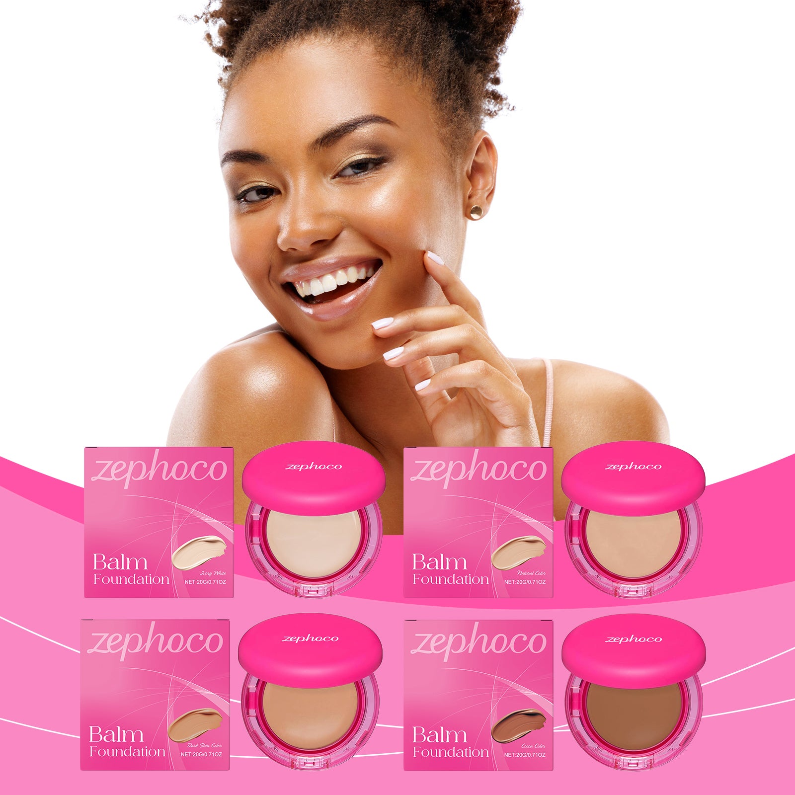 Eprolo Zephoco Moisturizing Foundation in Light shade, smooth liquid foundation for dry skin, with concealer and hydrating formula