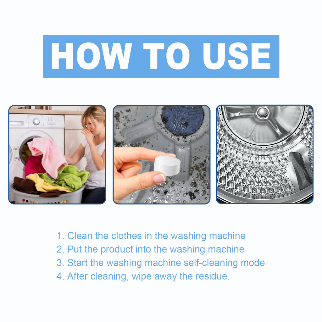 eprolo washing machine cleaning tablets for automatic drum cleaning, dirt removal, and odor elimination in appliance slots