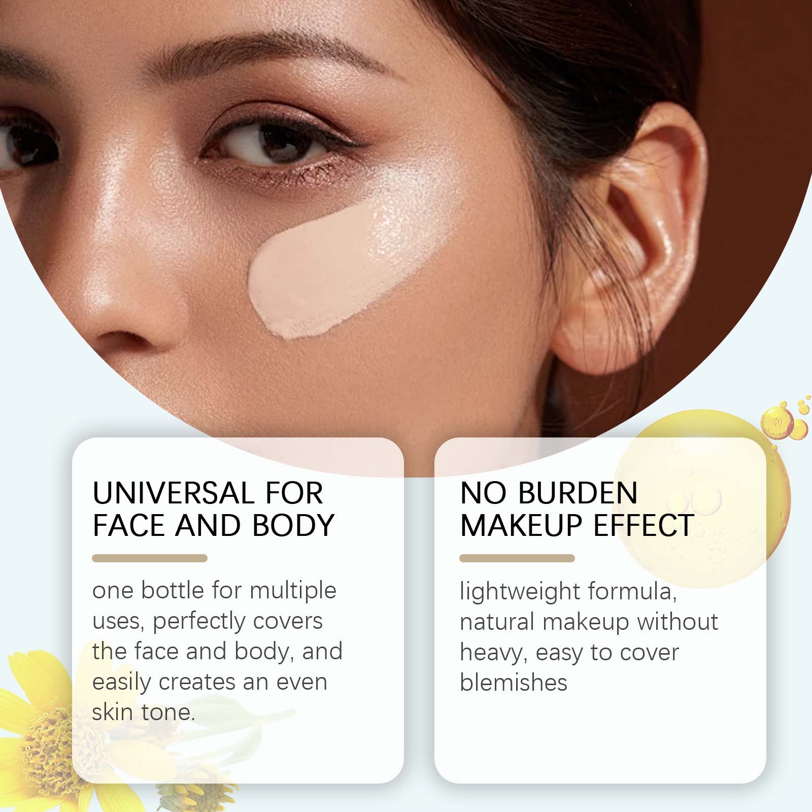 Eprolo Zephoco Ivory Long Lasting Concealer for oil and dry skin, moisturizing and brightening, with smooth, clear finish.