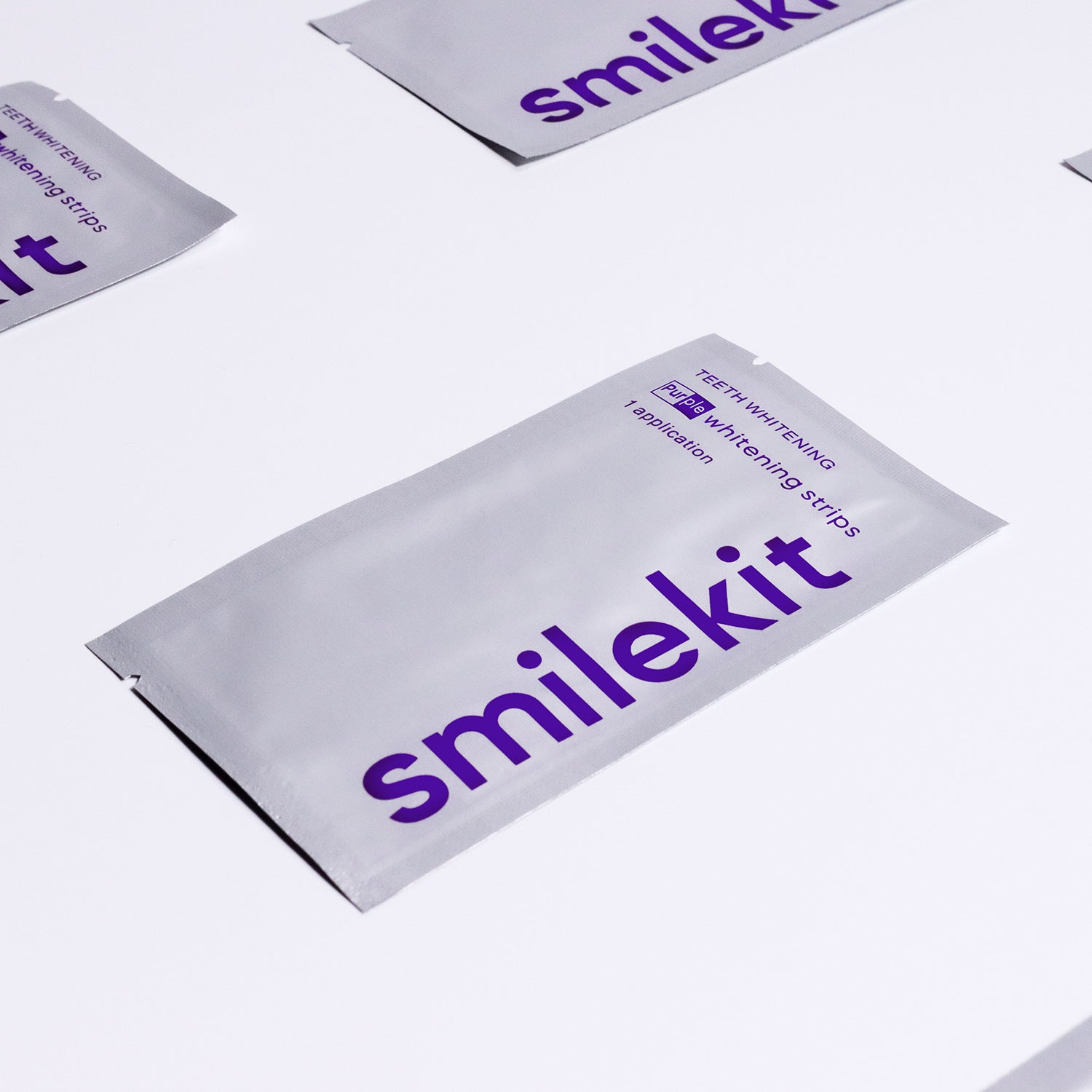 eprolo V34 purple teeth whitening strips in small purple box, dental whitening product for brighter smile