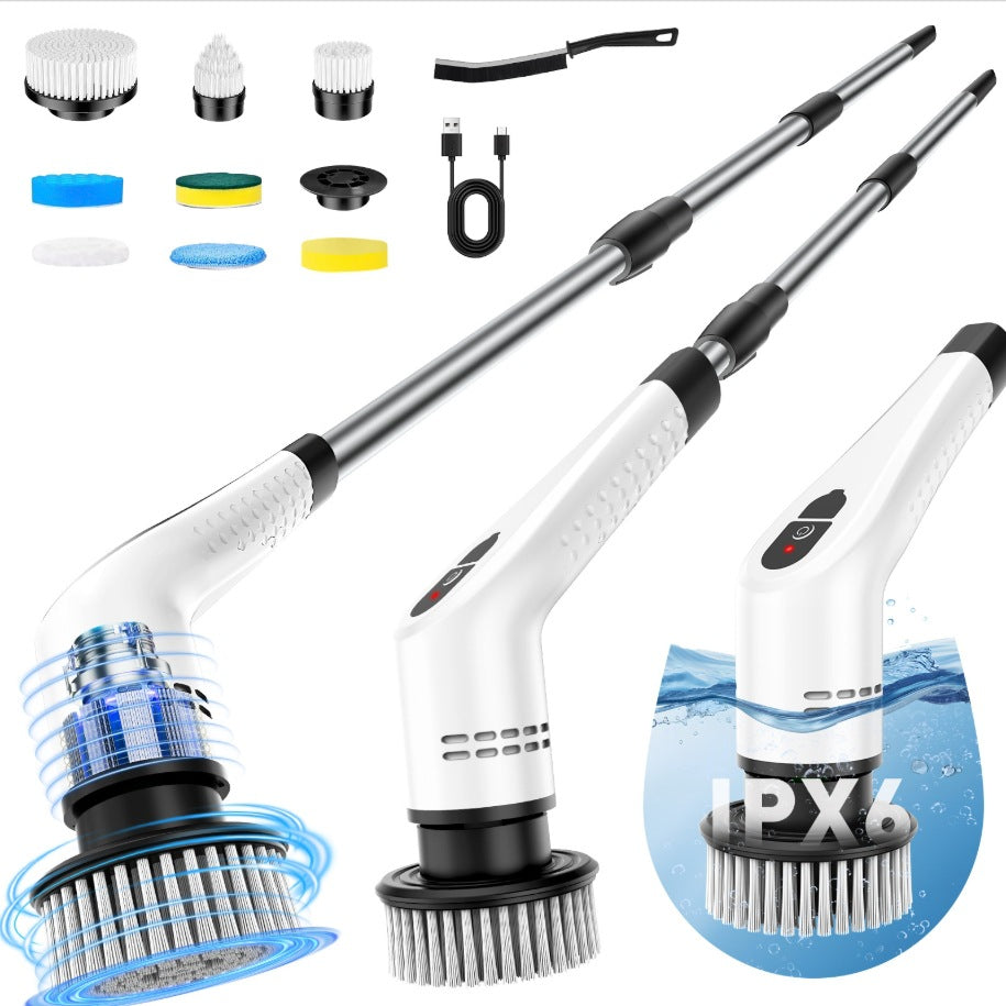 eprolo 9-in-1 electric cleaning brush with extendable handle for floor and kitchen cleaning, multi-functional household cleaning tool