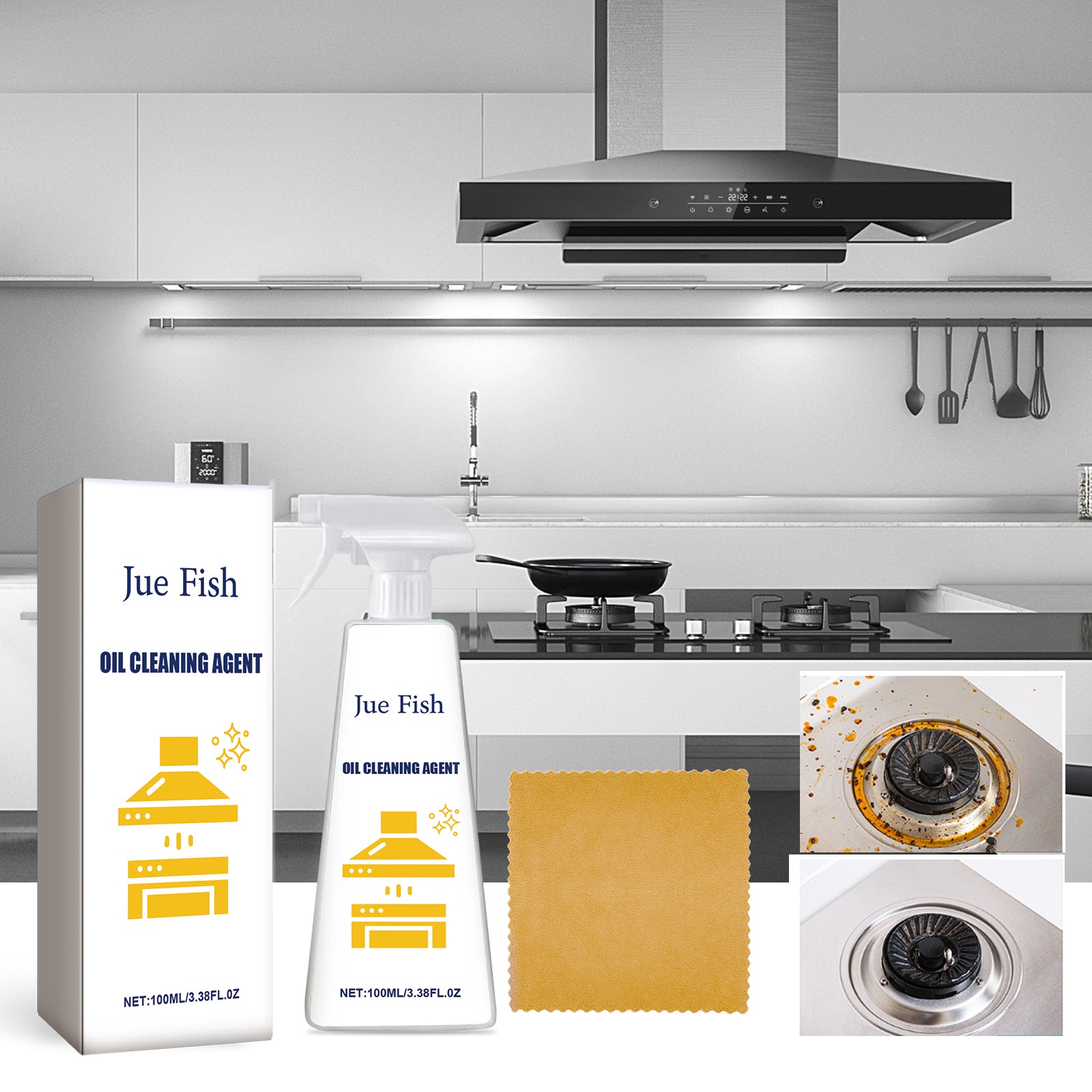 Eprolo oil cleaning agent for kitchen range hoods, heavy-duty household degreaser for removing kitchen oil and grease buildup.
