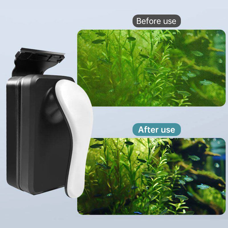 Eprolo magnetic aquarium cleaner with floating algae scraper brush and non-slip handle in a fish tank for small to large aquariums.