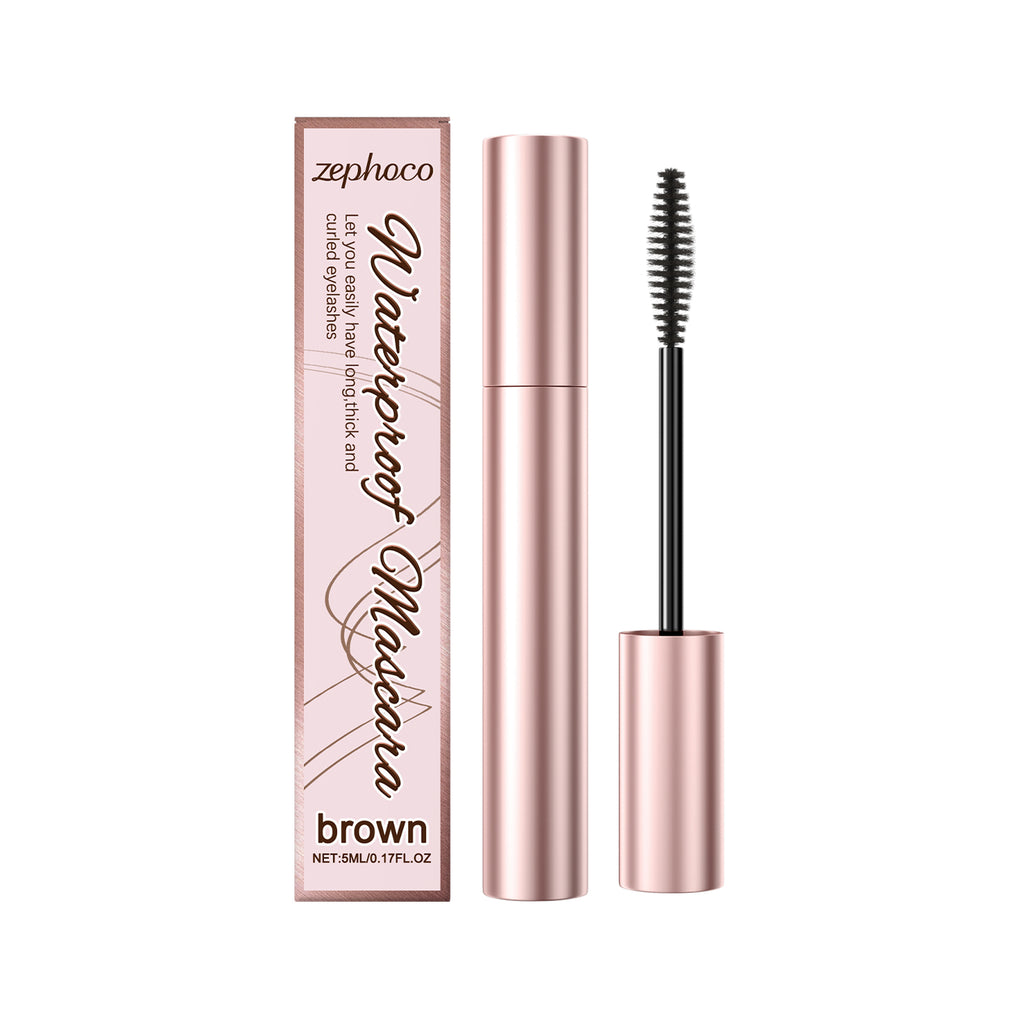 Eprolo Zephoco brown curl mascara with natural moisturizing formula, enhancing and holding curl on eyelashes.