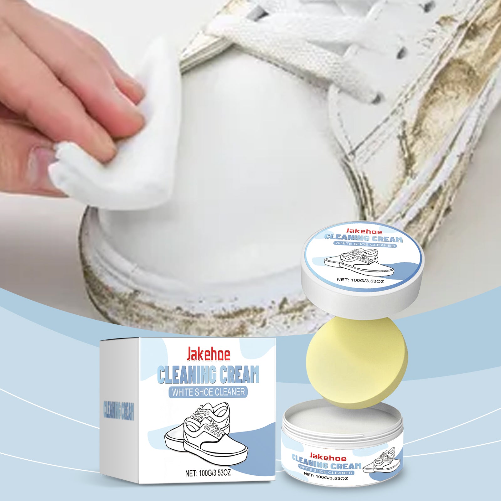 eprolo shoe decontamination cleaning cream for gentle stain removal and multi-functional shoe cleaning, effective stain remover for footwear.