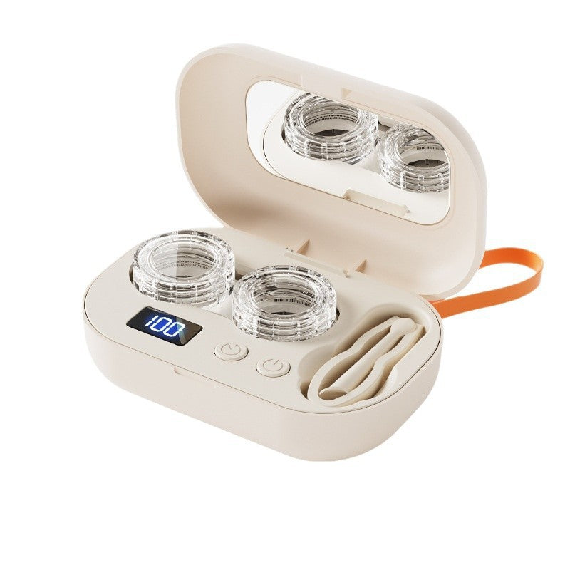 Eprolo ultrasonic contact lens cleaner case with high-frequency automatic cleaning for contact lenses and accessories.