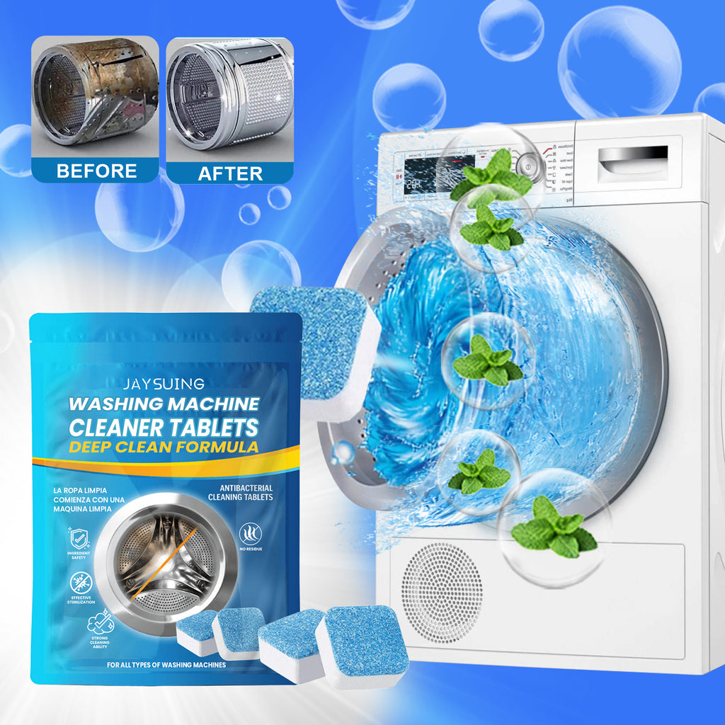 eprolo washing machine deep cleaning tablets for drum type laundry machines, remove dirt and odors with cleaning sheets.