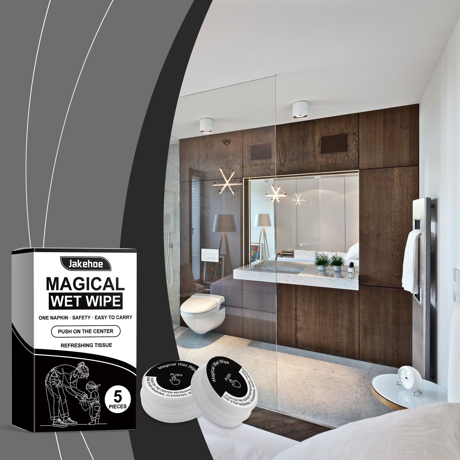 Eprolo household multi-purpose cleaning wipes in a resealable pack for easy decontamination and daily cleaning tasks