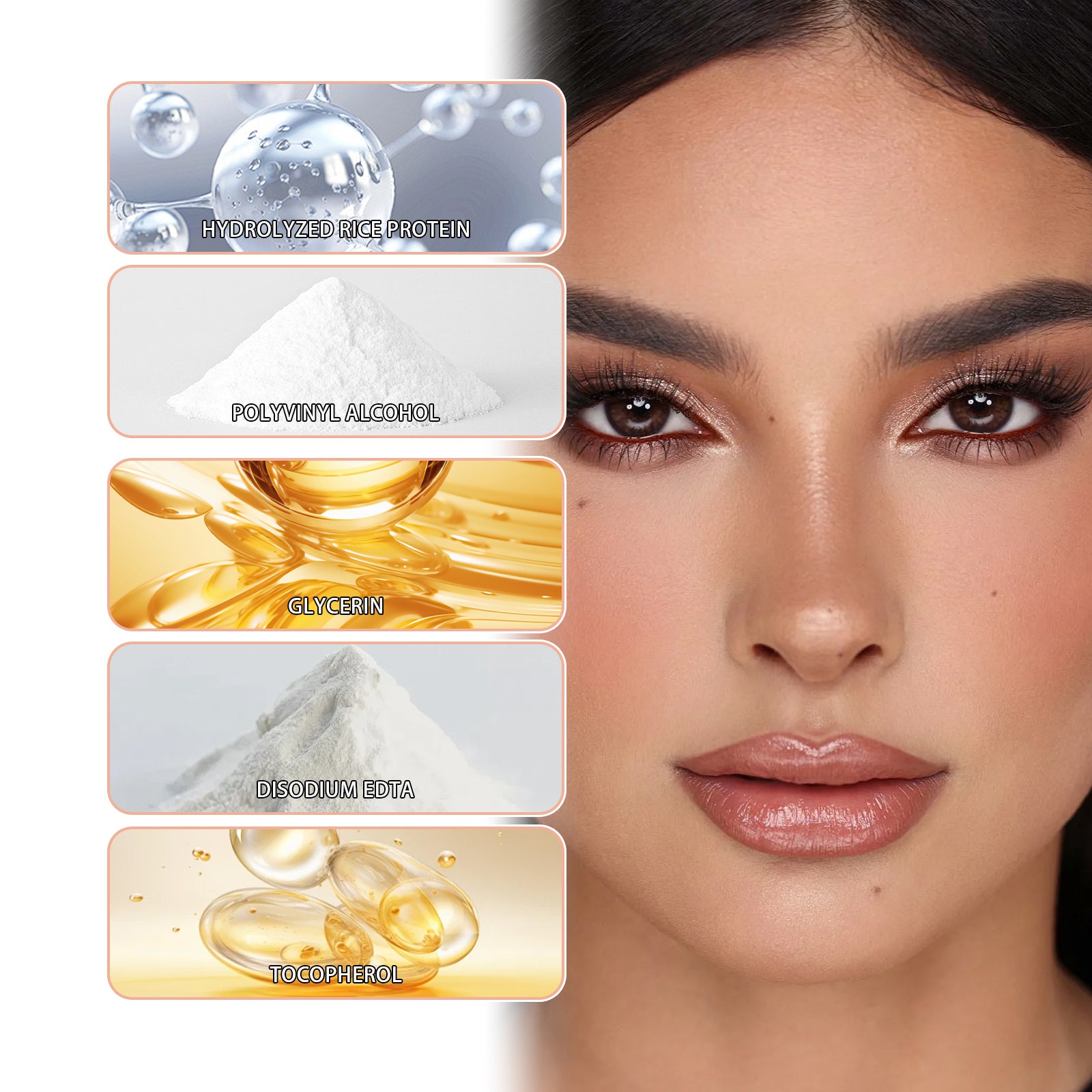 eprolo OUHOE Light Brown Stripping Lip Liner enhances lip lines and highlights lip color without smudging, shown on a model's lips.