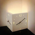 Nordic Dual-Glow Corner Clock by eprolo, modern minimalist LED wall clock with silent operation for living room or bedroom decor