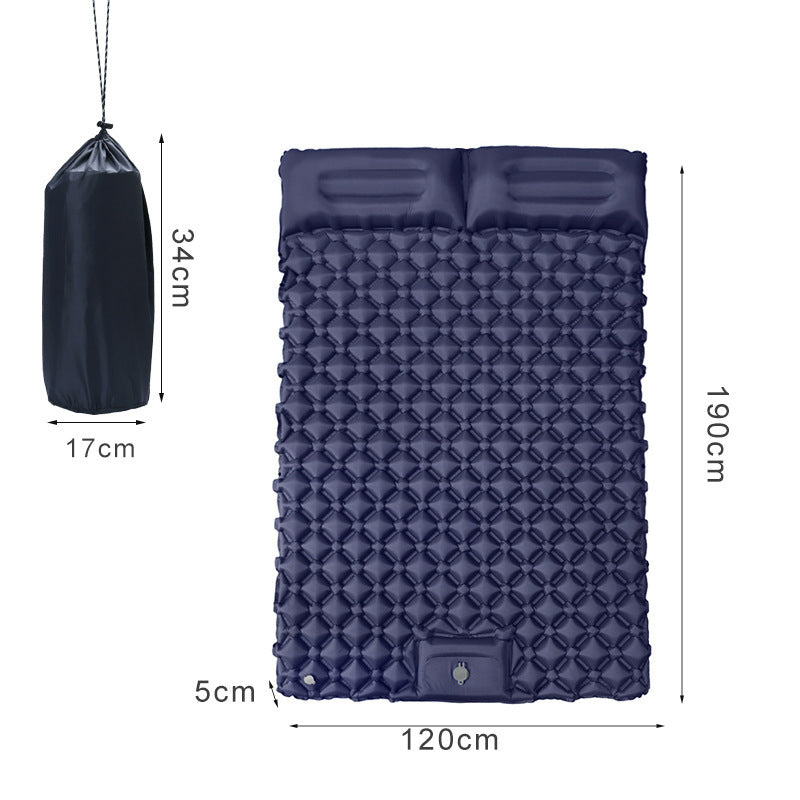 Ultralight inflatable sleeping pad with pillow for 1-2 person camping, lightweight eprolo camping mattress on a sleeping surface.