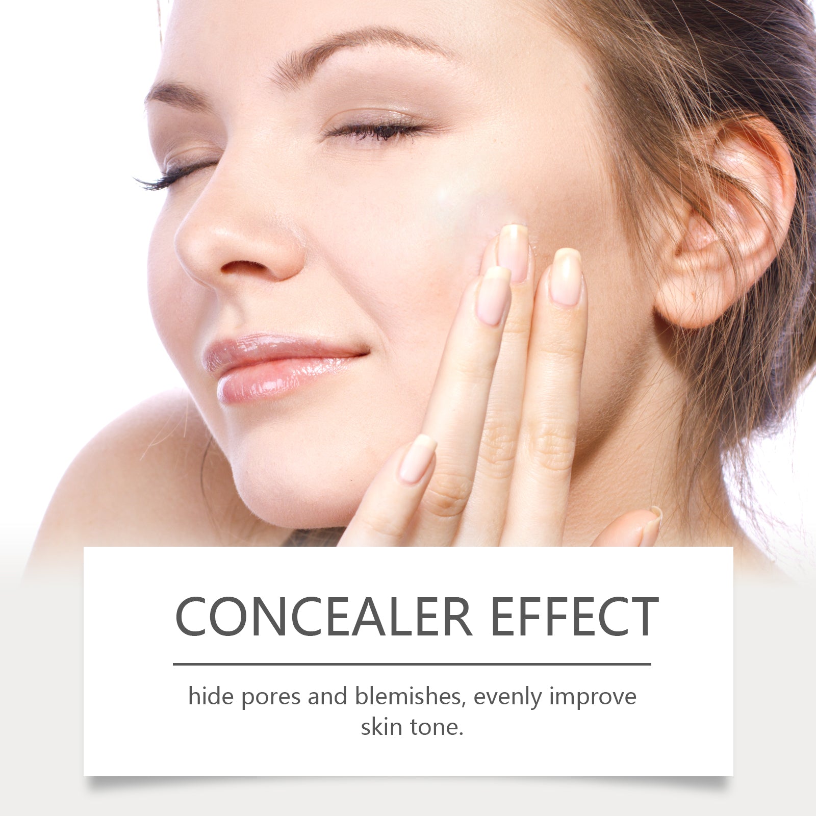 EELHOE lightweight liquid foundation with vitamin E and oil control formula, in a sleek bottle with a pump dispenser.