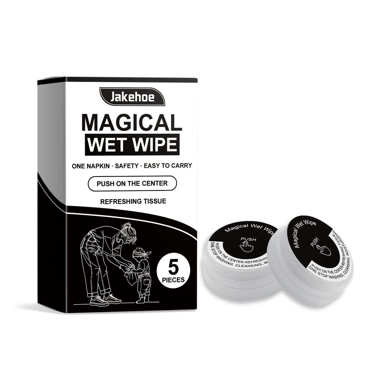 Eprolo press cleaning wipes in a package, portable household multi-purpose decontamination cleaning wipes for daily use