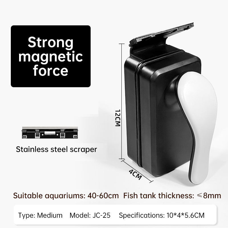 Eprolo magnetic aquarium cleaner with floating algae scraper brush and non-slip handle for small to large fish tanks.