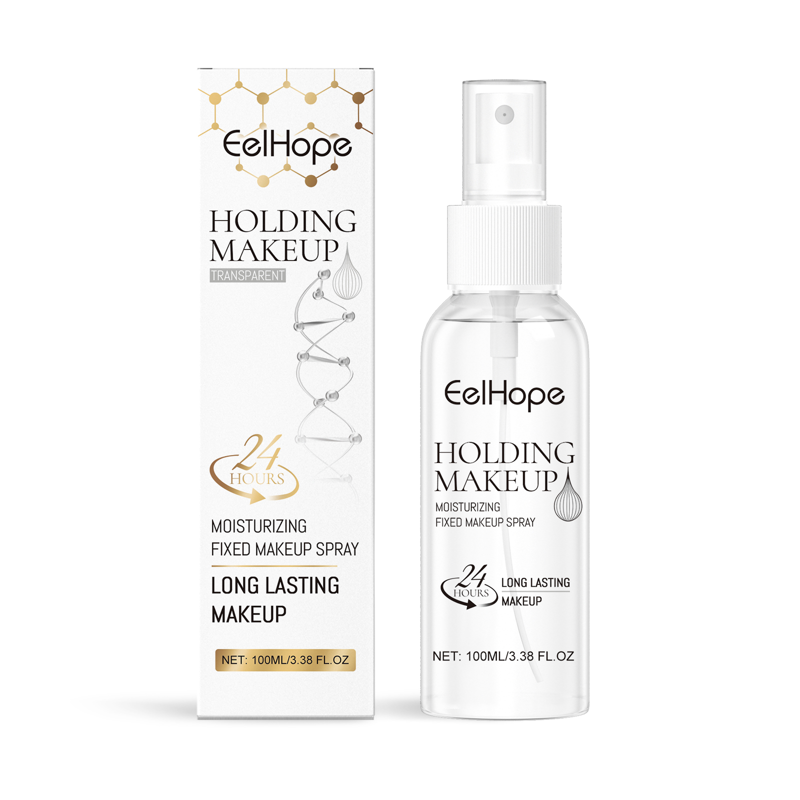 Eelhope setting spray by eprolo, a clear hydrating makeup setting spray with a refreshing, long-lasting finish.