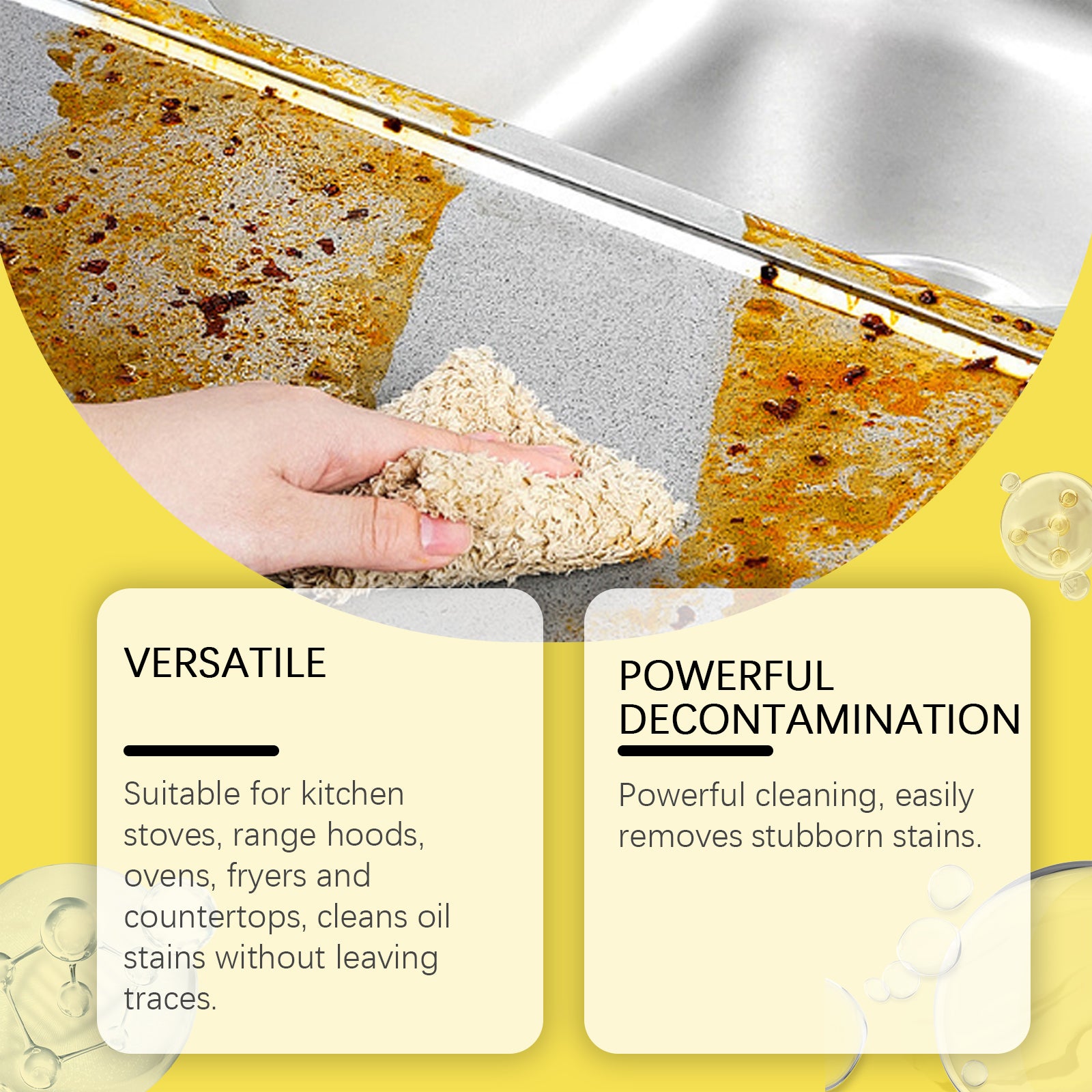 Eprolo multi-functional oil cleaning detergent for household and outdoor use, gentle decontamination and cleaning of oily surfaces.