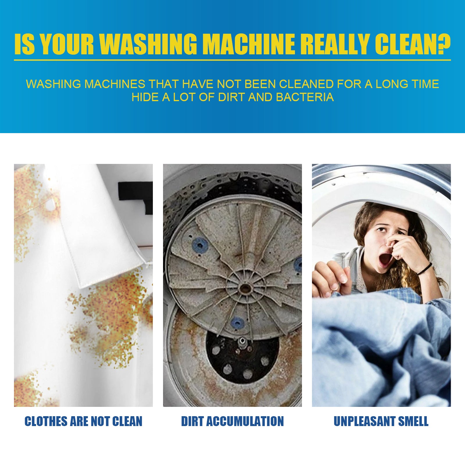 Eprolo washing machine deep cleaning tablets for drum and laundry tank, dirt and odor removal sheets.