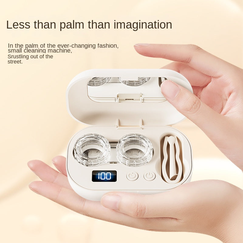 eprolo ultrasonic contact lens cleaner case with high-frequency automatic cleaning, compact design for safe lens maintenance