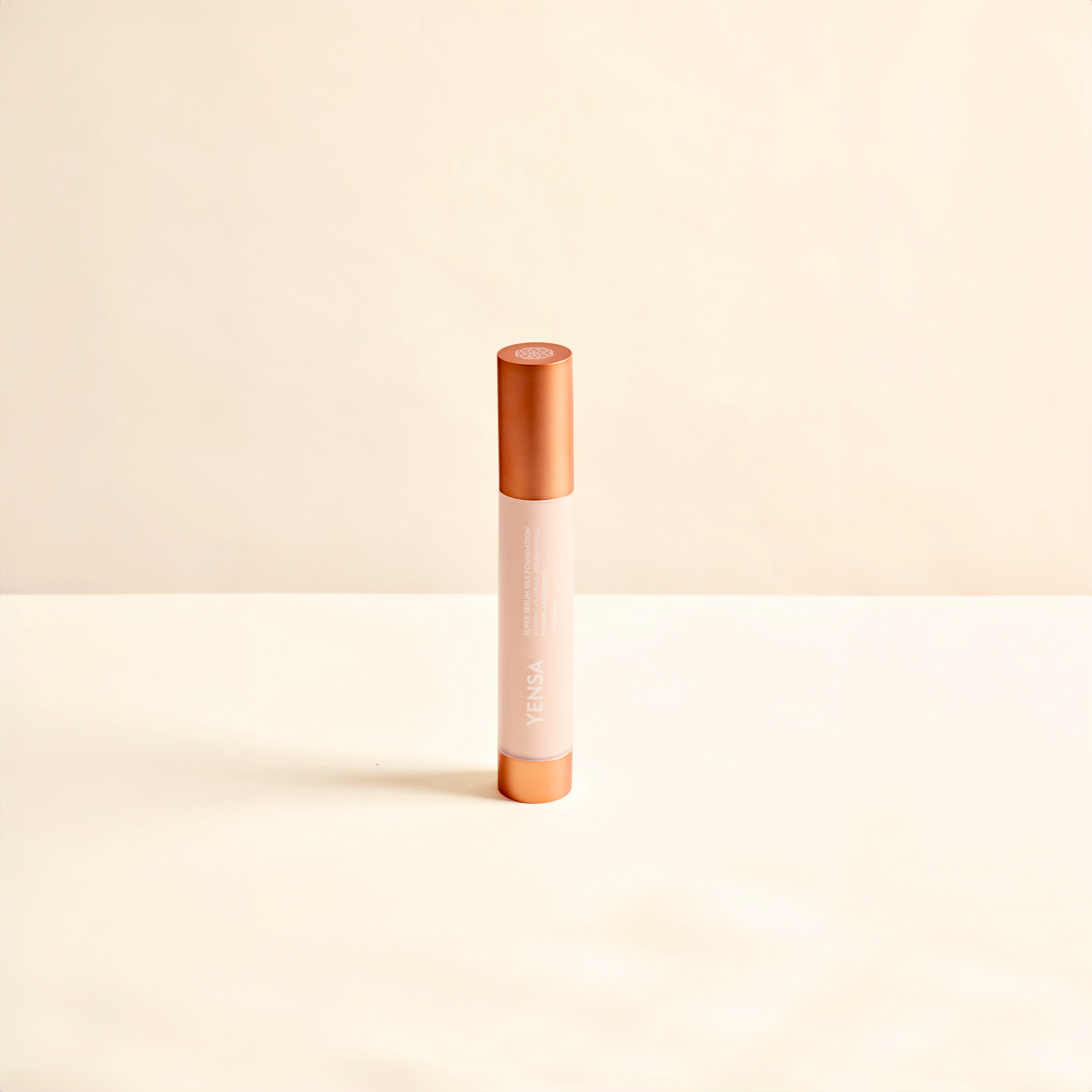 Fair shade YENSA Super Serum Silk Natural Glow Hydrating Foundation, smooth liquid foundation for radiant, hydrated skin.