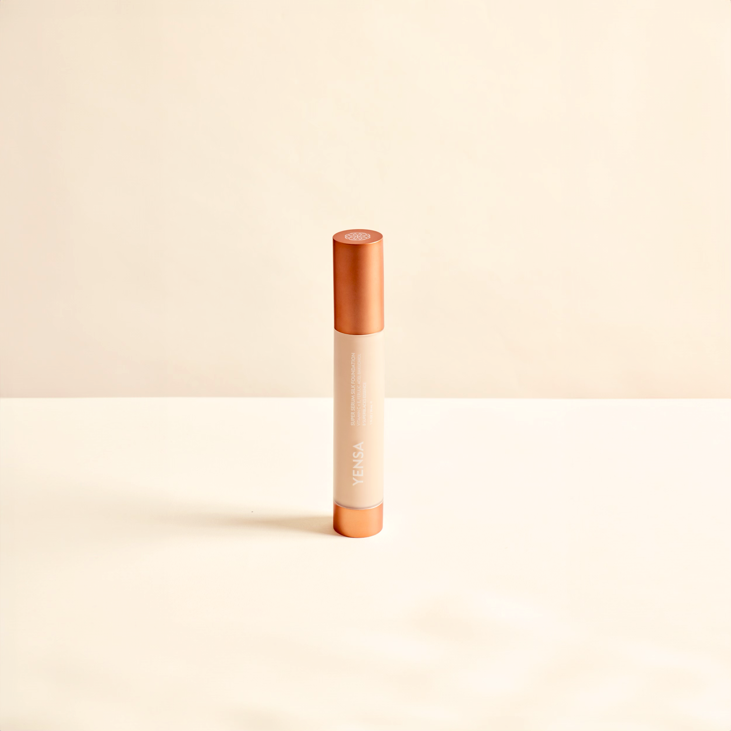 YENSA Super Serum Silk foundation in fair shade, featuring hydrating peptides for a natural, radiant glow on the skin.