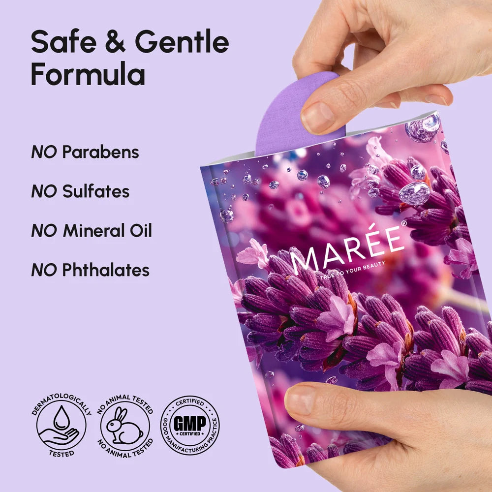 Set of Maree anti-wrinkle forehead patches applied to smooth the skin and reduce wrinkles. Clear, skin-toned patches on the forehead.