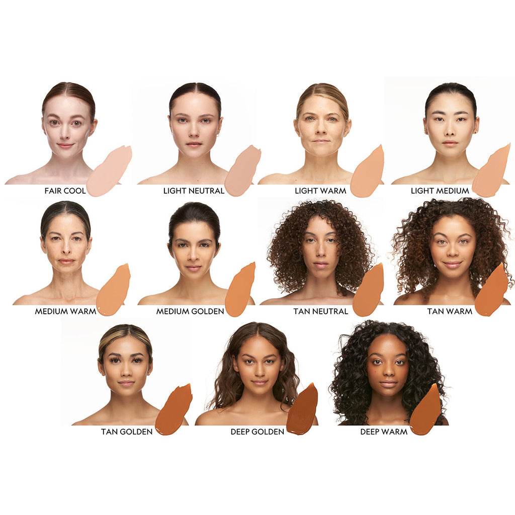 Swatch of YENSA Super Serum Silk Foundation in various shades, showcasing the natural glow and hydrating finish.
