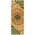 Swirly Flow Nomad cork yoga mat by Yoloha Yoga with a colorful swirling pattern, ideal for yoga and Pilates practice.