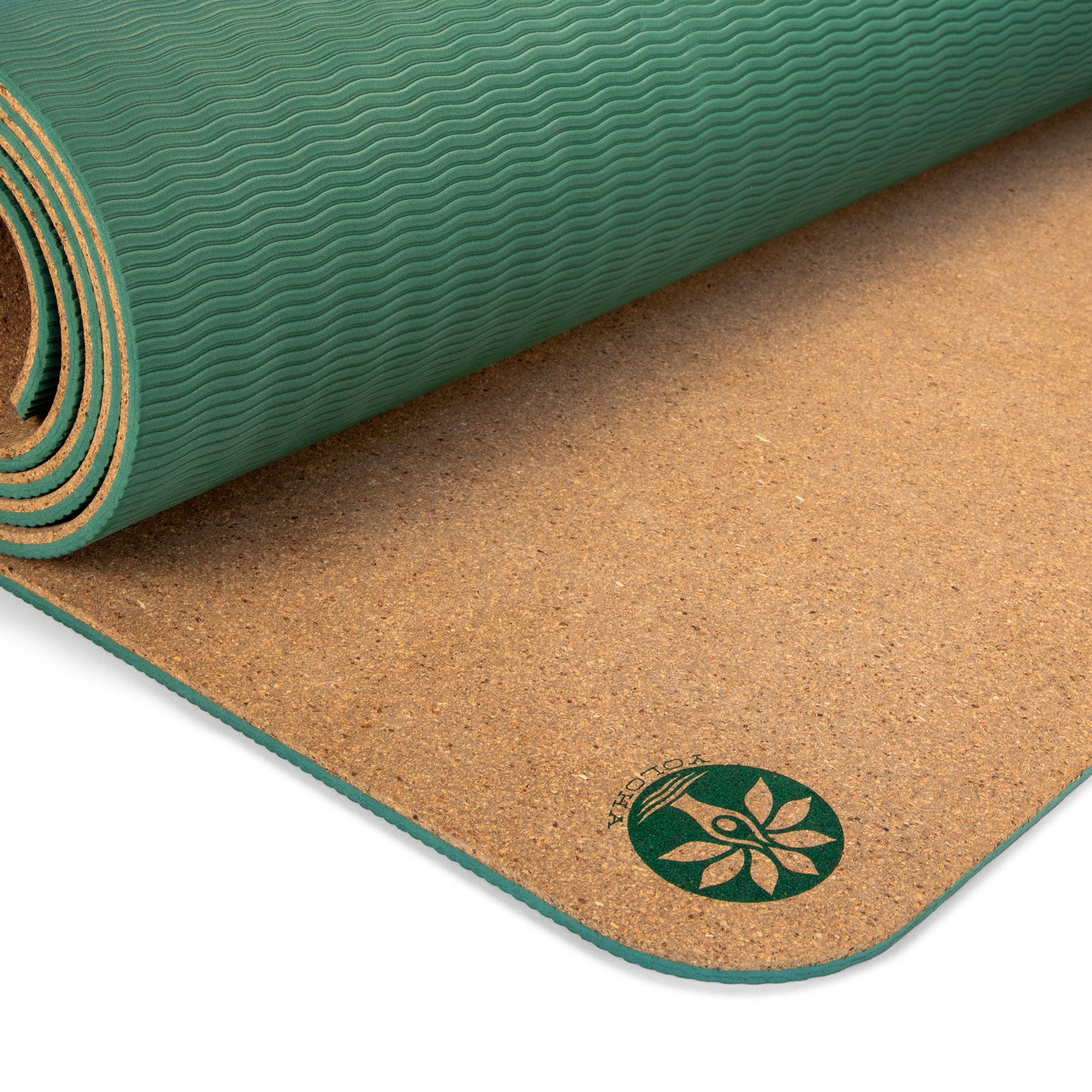 Yoloha Yoga Infinite Bloom Unity Pro cork yoga mat with textured surface and eco-friendly design for yoga and Pilates practice.