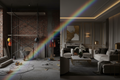 Commercial cleaning service by Rainbow Rae A Luxe Supply Co, showing post-construction cleanup from messy site to move-in ready.